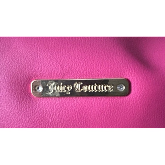Juicy Couture Hot Pink Gold Trim Travel Bowler Duffle Weekender Bag Velour Y2K - Picture 3 of 8